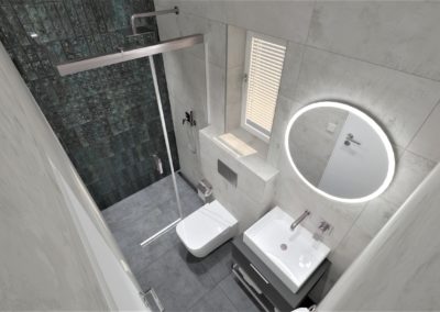 3D návrh malé moderní koupelny voda - obklady do koupelny Ghost