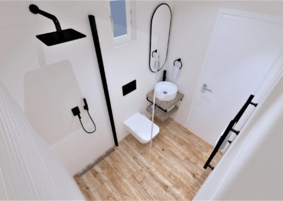 3D návrh malé koupelny vzduch – koupelnové obklady Absolut White
